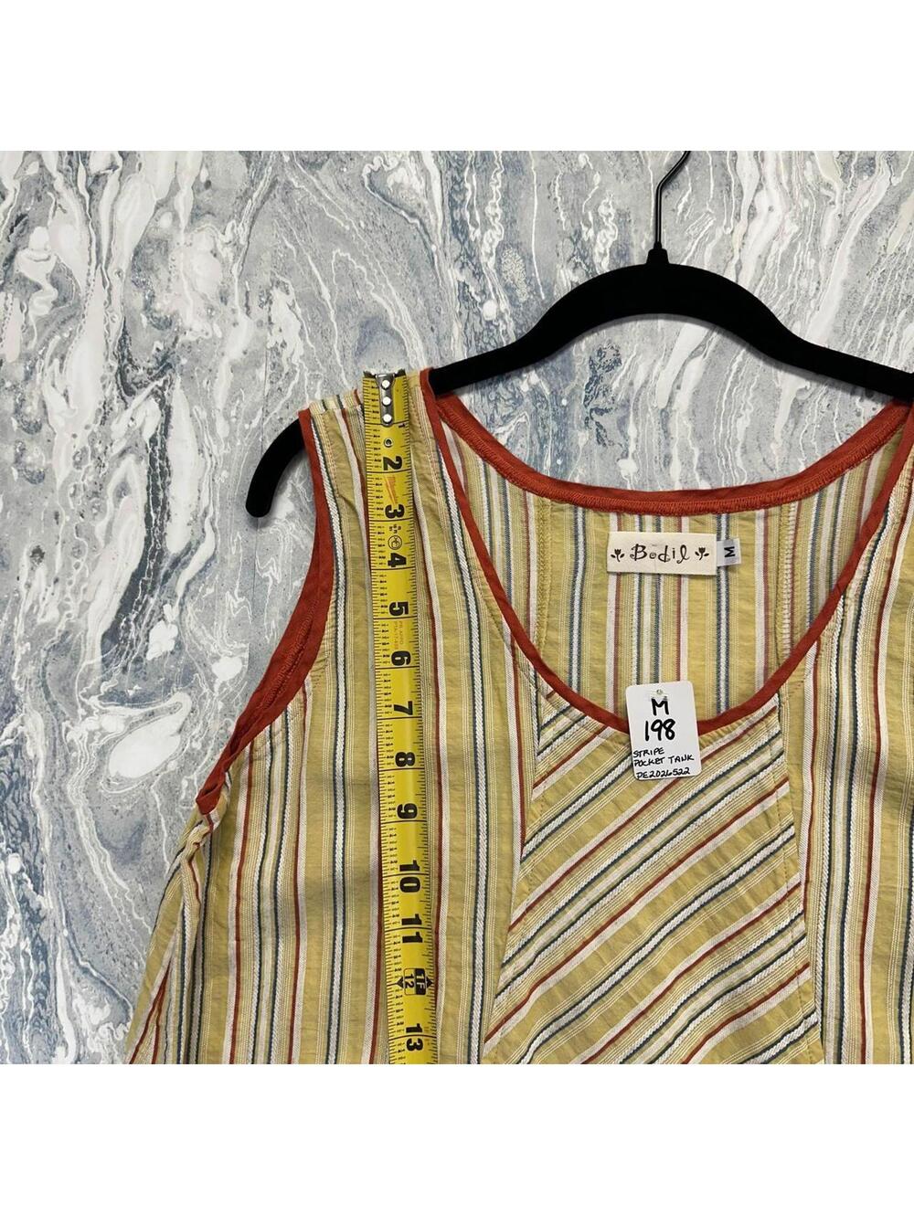 Boho Cottage Striped Sleeveless A-Line Dress (M) - Picture 4 of 7